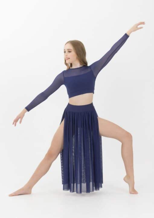 Vision Mesh Skirt - Navy - CHILD