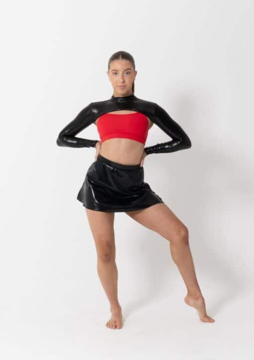 Verity Mini Skirt - Metallic Black - CHILD
