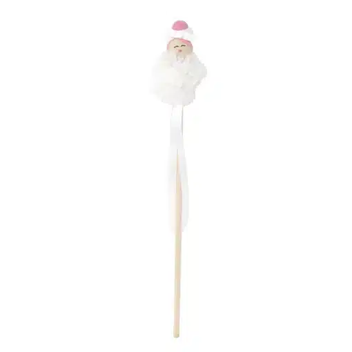 Ballerina Tulle Wood Wand - White