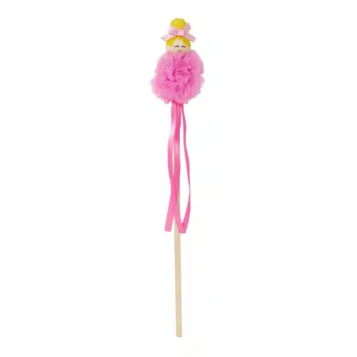 Ballerina Tulle Wood Wand - Pink