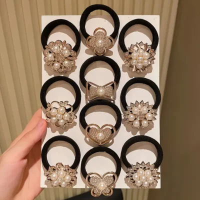 Gold Bling Hair Elastics - 2pk