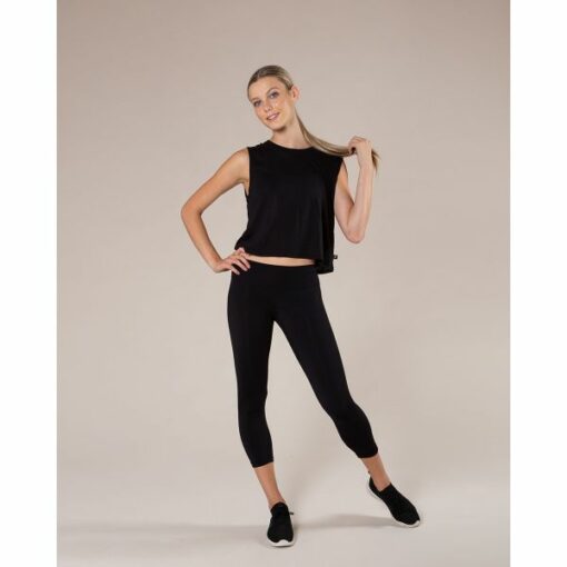 Riley Crop Singlet - Black - ADULT - Image 3