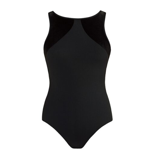 Cassie Velvet Leotard - Black - CHILD