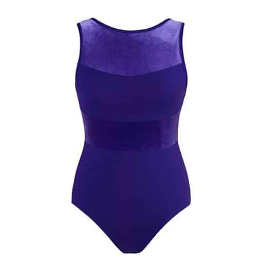 Alda Velvet Leotard - Deep Purple - ADULT