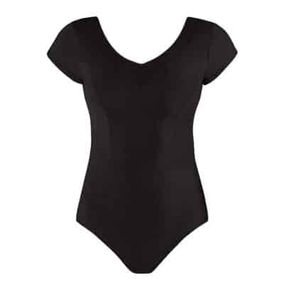 Veronica Cap Sleeve Leotard - Black - ADULT