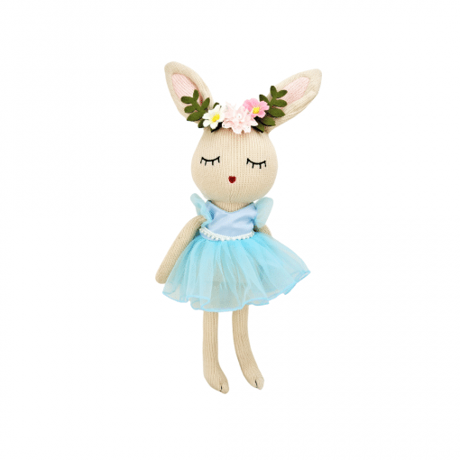 Beatrice Knitted Bunny Toy - Blue
