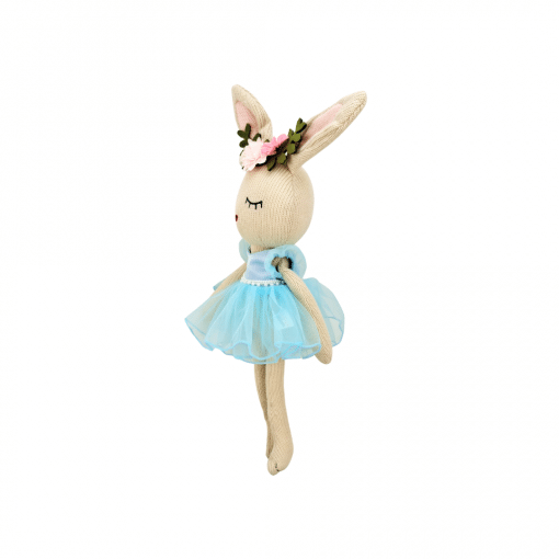 Beatrice Knitted Bunny Toy - Blue - Image 2