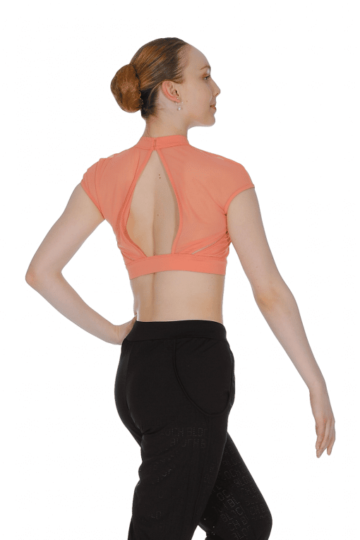 Monaco Cap Sleeve Crop - Coral - Image 2