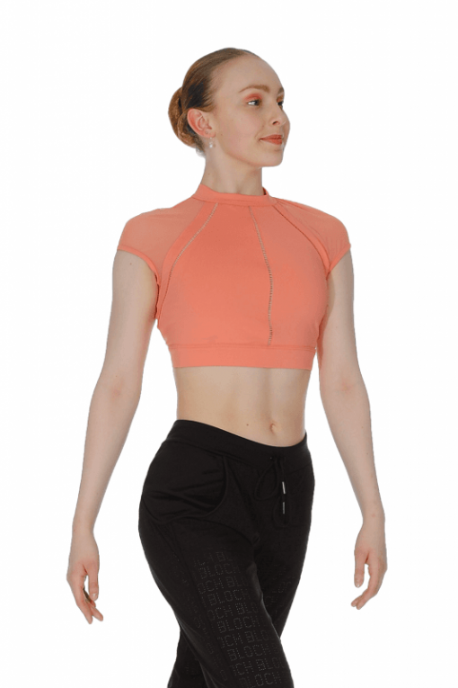 Monaco Cap Sleeve Crop - Coral