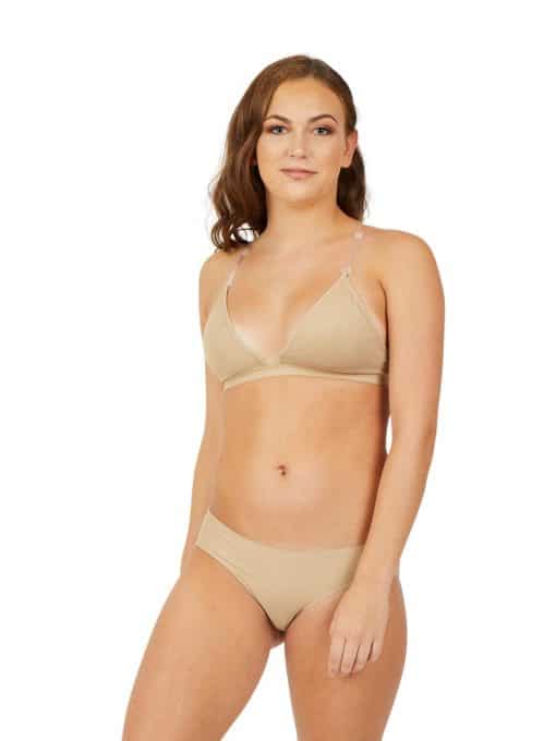 Deep Neck Clear Back Bra - ADULT