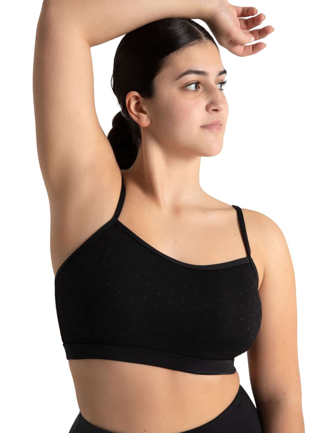 Capezio Swiss Dot Mesh Bra Top - Black - ADULT - Image 2