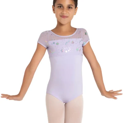 Galaxy Short Sleeve Leotard - Lavender - CHILD
