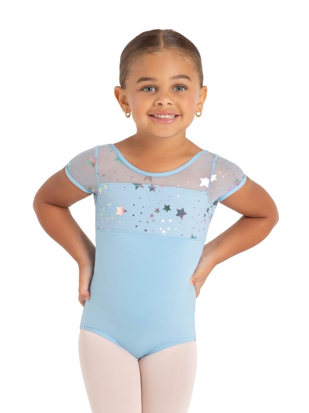 Capezio Galaxy Short Sleeve Leotard - Blue - CHILD