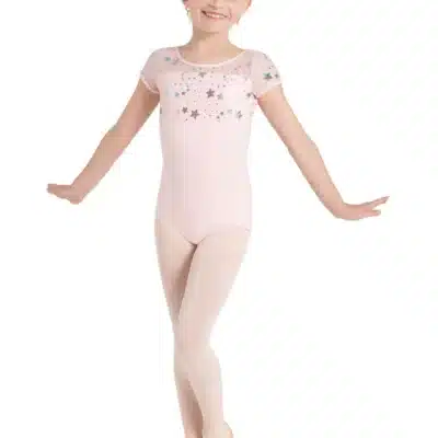 Galaxy Short Sleeve Leotard - Pink - CHILD