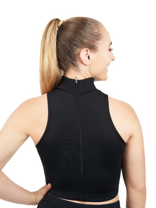 Mock Neck Crop Top - Black - ADULT - Image 2