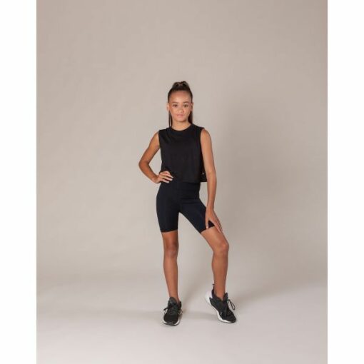 Riley Crop Singlet - Black - CHILD - Image 3