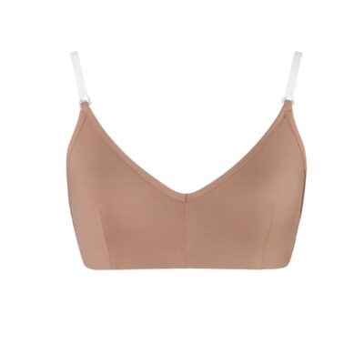 Clear Back Bra With Cups - Tan - ADULT