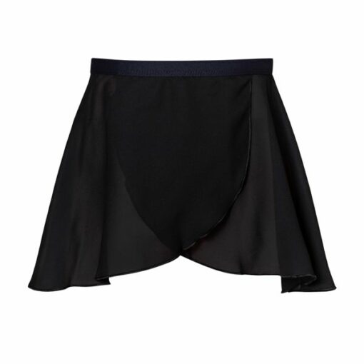 Audrey Mock Wrap Skirt - Black - CHILD