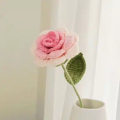 Crochet Long Stem Rose Flowers