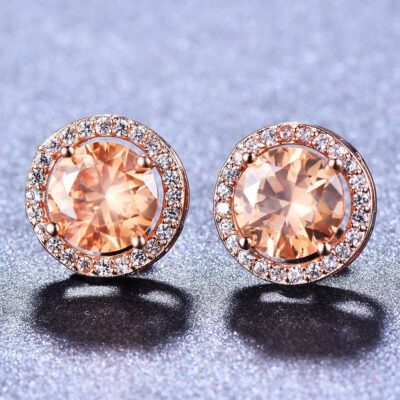 Crystal Earrings - Rose Gold - 10mm