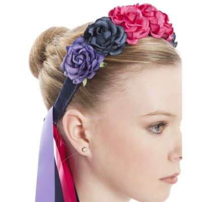 Flower Head Piece - Mulberry, Jacaranda & Navy