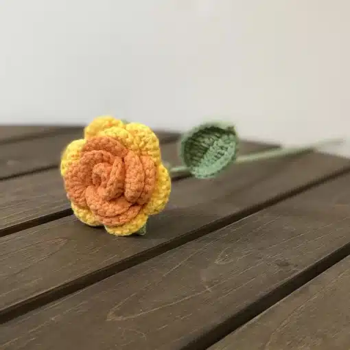 Crochet Long Stem Rose Flowers - Image 3