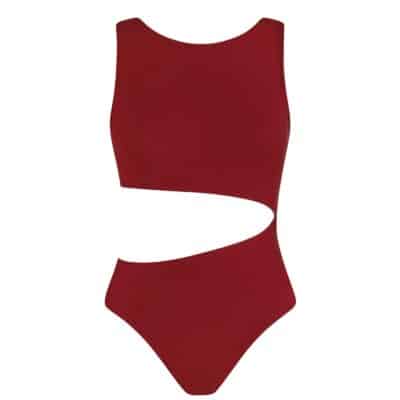 Celeste High Neck Leotard - Crimson Red - CH/AD