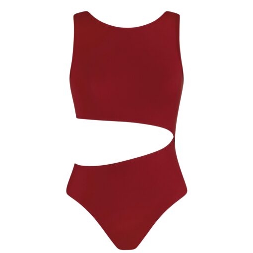 Celeste High Neck Leotard - Crimson Red - CH/AD