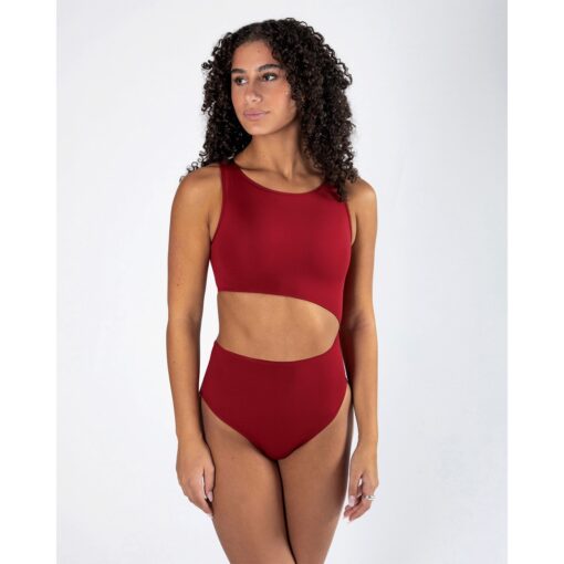 Celeste High Neck Leotard - Crimson Red - CH/AD - Image 3
