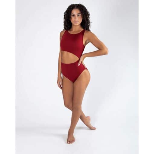 Celeste High Neck Leotard - Crimson Red - CH/AD - Image 7