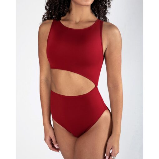 Celeste High Neck Leotard - Crimson Red - CH/AD - Image 6