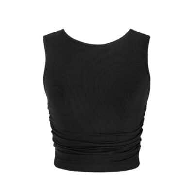 Madison Gather Crop Singlet - Black - ADULT