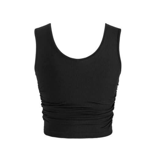Madison Gather Crop Singlet - Black - ADULT - Image 2