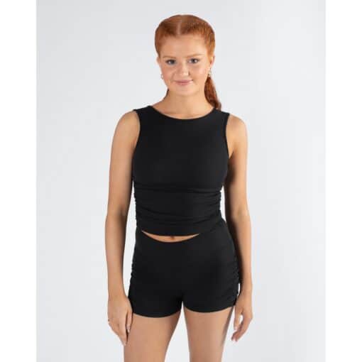 Madison Gather Crop Singlet - Black - ADULT - Image 3