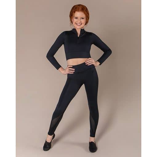 Jessie Long Sleeve Crop Top - Black - CHILD - Image 3