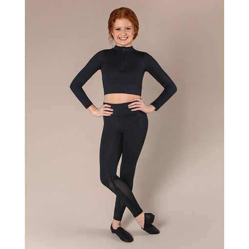 Jessie Long Sleeve Crop Top - Black - CHILD - Image 4