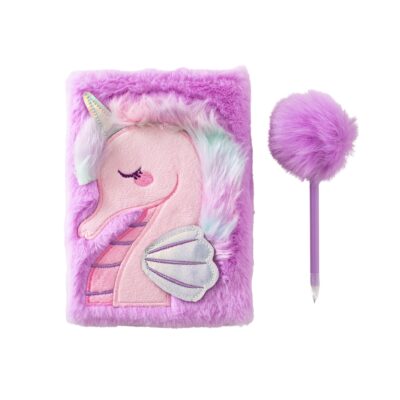 Fluffy Seahorse Notebook & Pen Set
