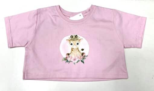 Princess Giraffe Crop Tee - Pink - CH 4