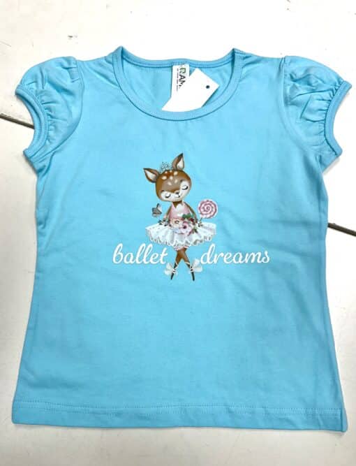 Fawn Ballerina Puff T-Shirt - Turquoise - CH 4