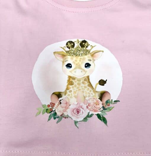 Princess Giraffe Crop Tee - Pink - CH 4 - Image 2