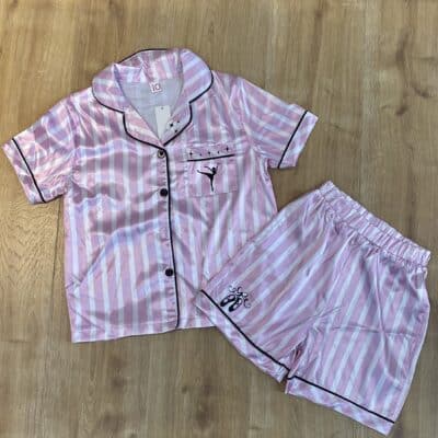 Dance Ballet Satin Pyjamas - Pink & White - CHILD