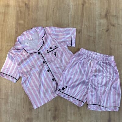 Dance Dreams Satin Pyjamas - Pink & White - CHILD