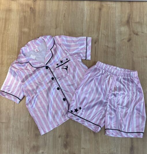 Dance Dreams Satin Pyjamas - Pink & White - CHILD