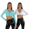Tiffany Long Sleeve Crop Top - White - ADULT