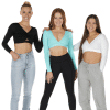 Tiffany Long Sleeve Crop Top - White - ADULT - Image 2